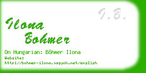 ilona bohmer business card